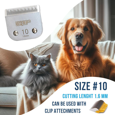 HQRP #10 Blade Dog Grooming Replace A5 Detachable Clipper Blades for Dog Grooming Blades UltraEdge/Ceramic Edge Compatible with Andis/Oster A6/Wah...